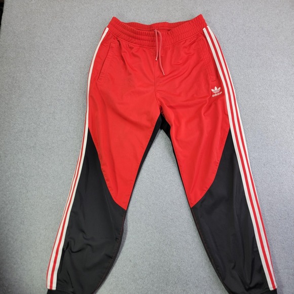 adidas Other - Adidas Pants Mens Medium Red Black Woven Track Colorblock Side Stripe HC2078